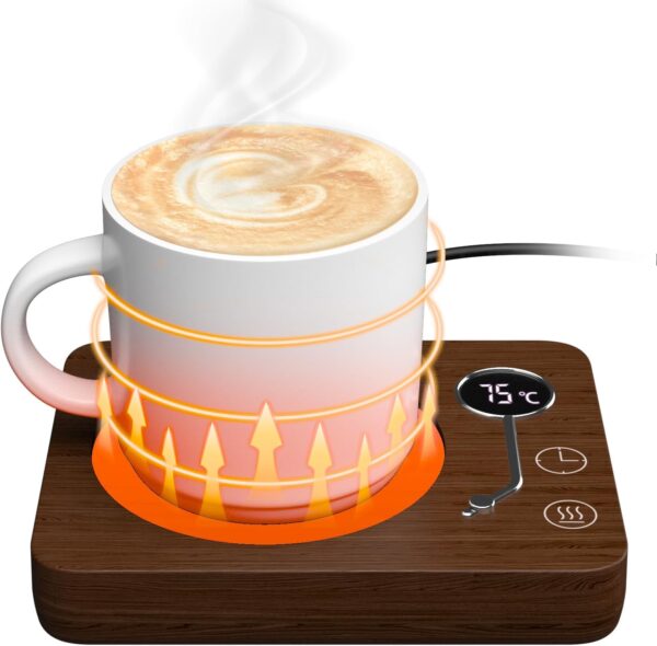 Coffee Mug Warmer, Cup Warmer for Desk Home Office,Smart Mug Warmer with Gravity Sensor, 3 Temperature Settings (55℃/65℃/75℃), 4H Auto On/Off, Electric Beverage Warmer for Tea Coffee Milk