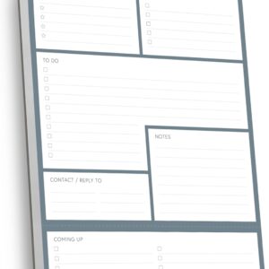 A4 Daily Planner Pad by Clear Mind Concepts® - 100 Undated Tear-Off Sheets - Thick 120gsm To Do List & Productivity Desk Organiser for Work, Study & ADHD Focus